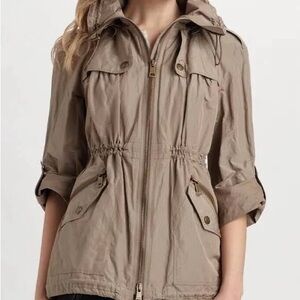 Burberry Tan Utility Jacket with Drawstring Waist